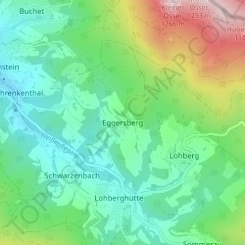 Topografische kaart Eggersberg, hoogte, reliëf
