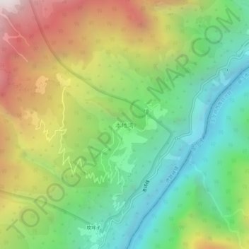 Topografische kaart 本地湾, hoogte, reliëf