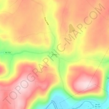 Topografische kaart Estella, hoogte, reliëf
