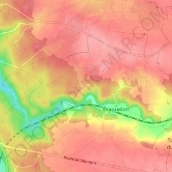 Topografische kaart Les Loges, hoogte, reliëf