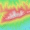 Topografische kaart Mourre Nègre, hoogte, reliëf