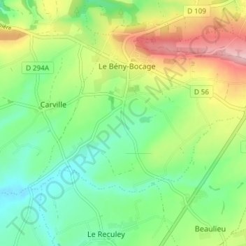 Topografische kaart Les Grandes Haises, hoogte, reliëf