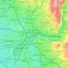 Topografische kaart Ashton-under-Lyne, hoogte, reliëf