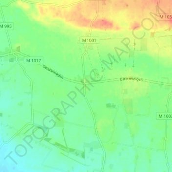 Topografische kaart Valleberga, hoogte, reliëf