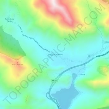 Topografische kaart La Vega de Robledo, hoogte, reliëf
