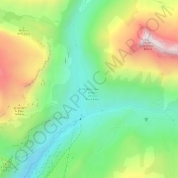 Topografische kaart Entre Deux Eaux, hoogte, reliëf