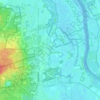 Topografische kaart Berghuizen, hoogte, reliëf