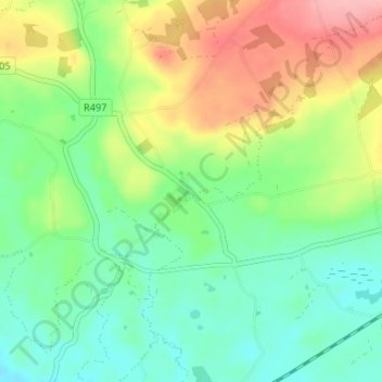 Topografische kaart Annacarty, hoogte, reliëf
