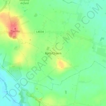 Topografische kaart Rathcairn, hoogte, reliëf