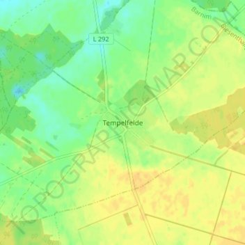 Topografische kaart Tempelfelde, hoogte, reliëf