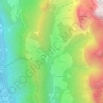 Topografische kaart La Côte, hoogte, reliëf