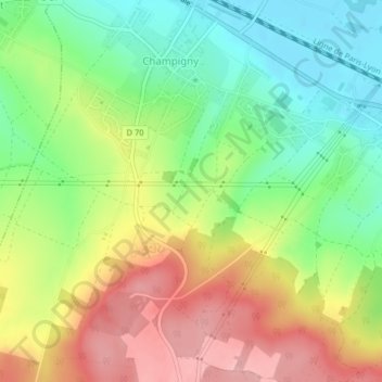 Topografische kaart Le Haut des Perriers, hoogte, reliëf