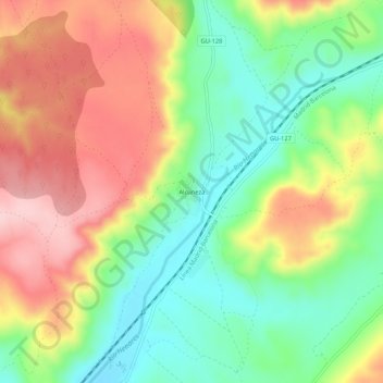 Topografische kaart Alcuneza, hoogte, reliëf