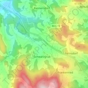 Topografische kaart Taging, hoogte, reliëf