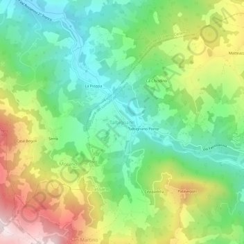 Topografische kaart Talbignano, hoogte, reliëf