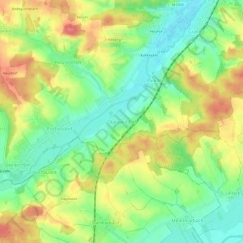 Topografische kaart Oberpaindorf, hoogte, reliëf