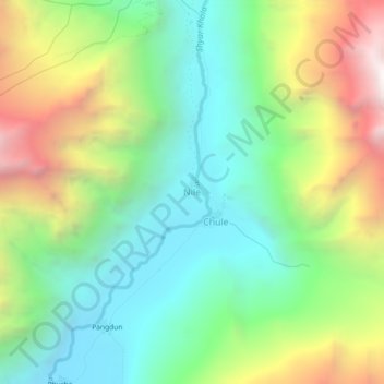 Topografische kaart Nile, hoogte, reliëf