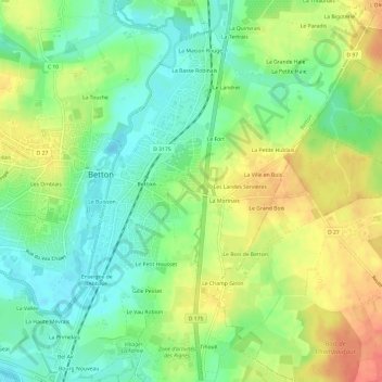 Topografische kaart La Haute Plesse, hoogte, reliëf