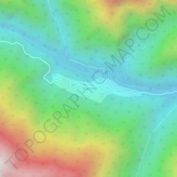 Topografische kaart Nacho, hoogte, reliëf