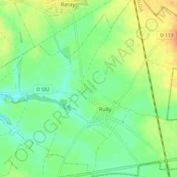 Topografische kaart Chamicy, hoogte, reliëf