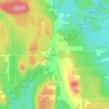 Topografische kaart Val-Limoges, hoogte, reliëf
