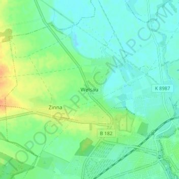 Topografische kaart Welsau, hoogte, reliëf