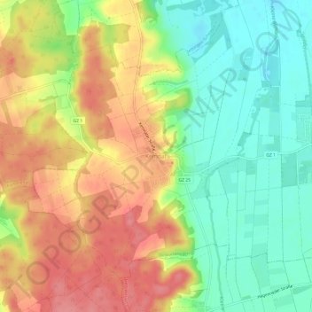 Topografische kaart Kemnat, hoogte, reliëf