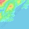 Topografische kaart Tinduff, hoogte, reliëf