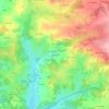 Topografische kaart La Rousille, hoogte, reliëf