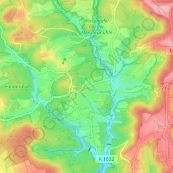 Topografische kaart Neuwirtshaus, hoogte, reliëf