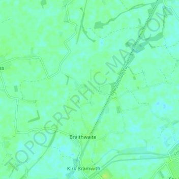 Topografische kaart Kirkhouse Green, hoogte, reliëf
