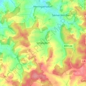 Topografische kaart Sittelsdorf, hoogte, reliëf
