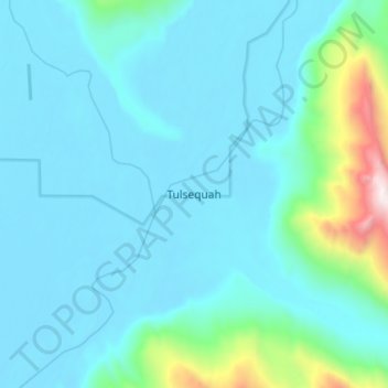 Topografische kaart Tulsequah, hoogte, reliëf
