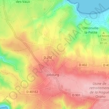 Topografische kaart Hameau Ricard, hoogte, reliëf