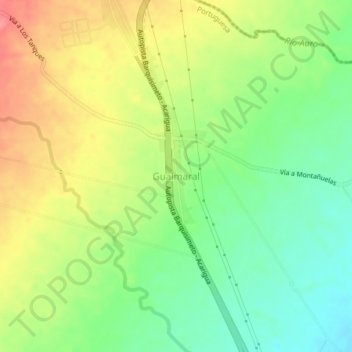 Topografische kaart Guaimaral, hoogte, reliëf
