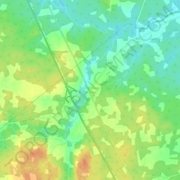Topografische kaart Sainte-Anne-de-Kent, hoogte, reliëf