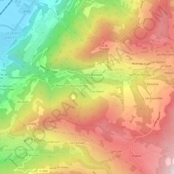 Topografische kaart La Planta, hoogte, reliëf