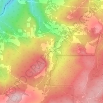 Topografische kaart Llanfair, hoogte, reliëf