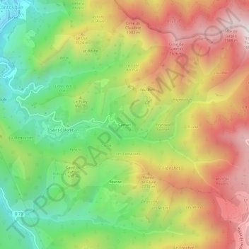 Topografische kaart Camari, hoogte, reliëf