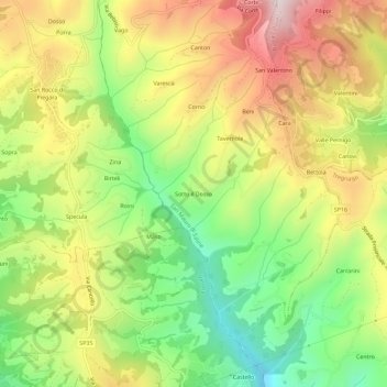 Topografische kaart Sotto il Dosso, hoogte, reliëf