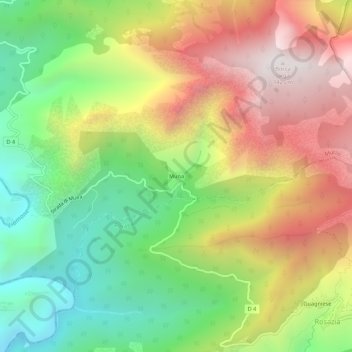 Topografische kaart Muna, hoogte, reliëf