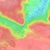 Topografische kaart Cascades des Vaux de Cernay, hoogte, reliëf