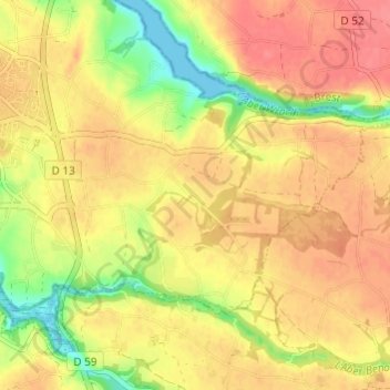 Topografische kaart Langaer, hoogte, reliëf