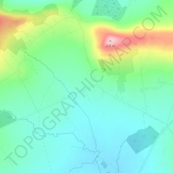 Topografische kaart Teeranearagh, hoogte, reliëf