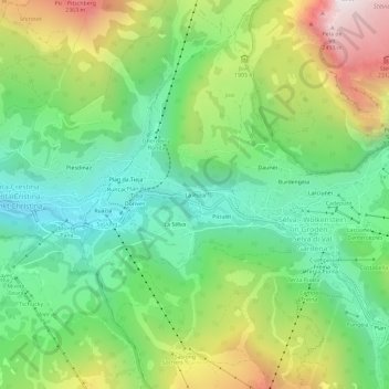 Topografische kaart La Poza, hoogte, reliëf
