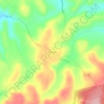 Topografische kaart Stahlstown, hoogte, reliëf