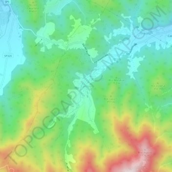 Topografische kaart Lurisia, hoogte, reliëf
