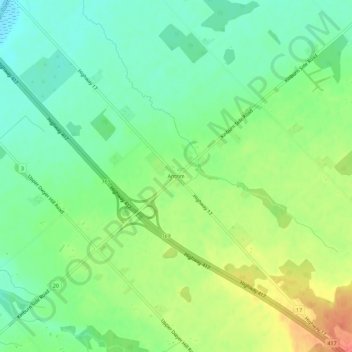 Topografische kaart Antrim, hoogte, reliëf