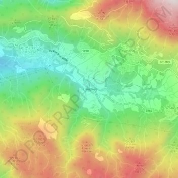 Topografische kaart Limestre, hoogte, reliëf