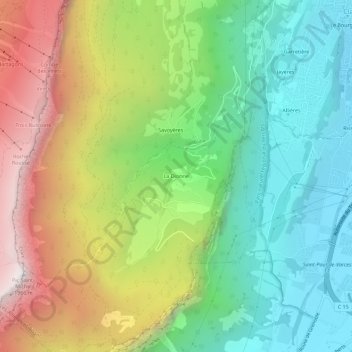 Topografische kaart La Dionne, hoogte, reliëf